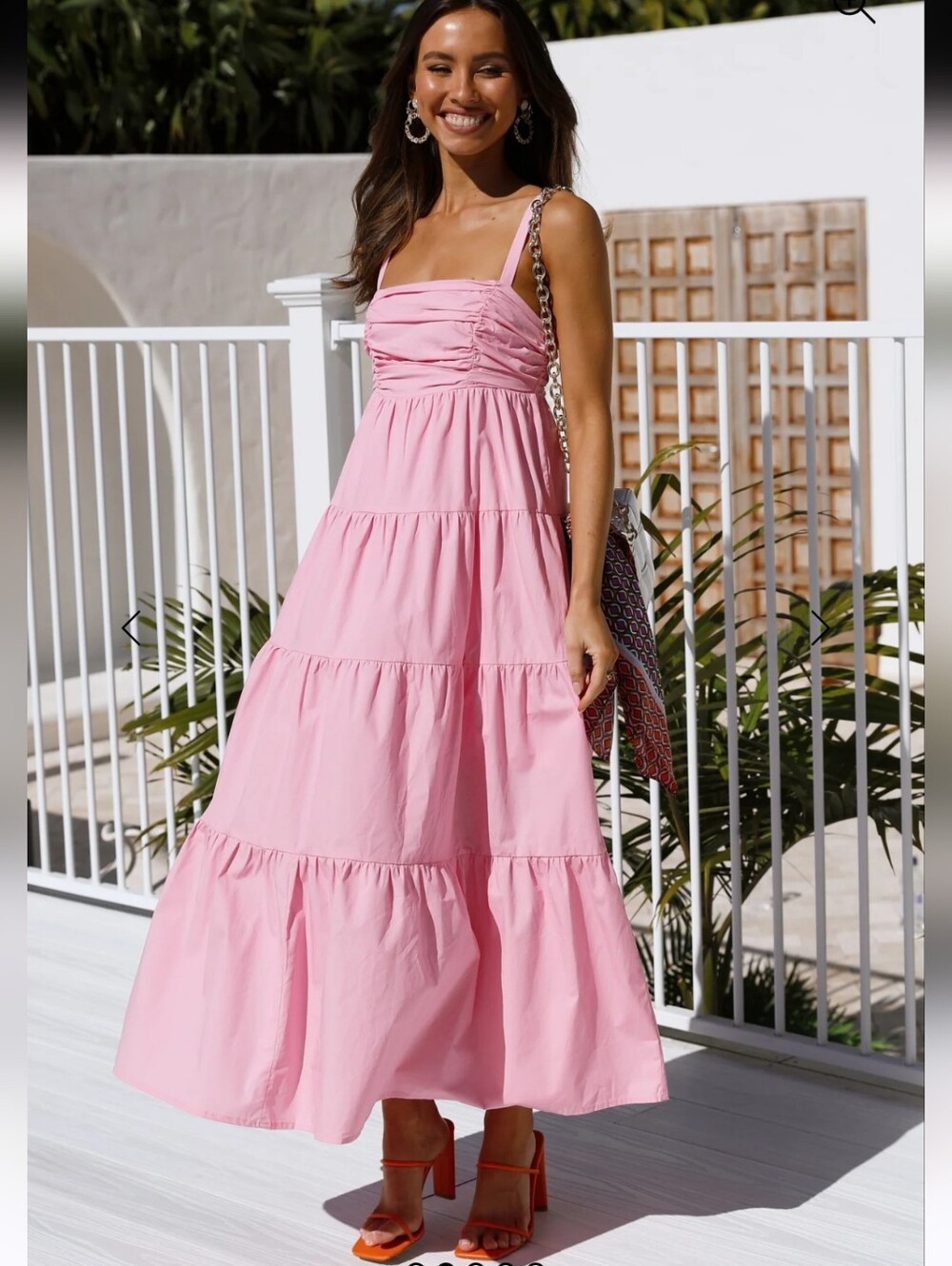 Hello Molly Knock Knock Maxi Dress Pink Tirered Sz Small Excellent Perowend Cond